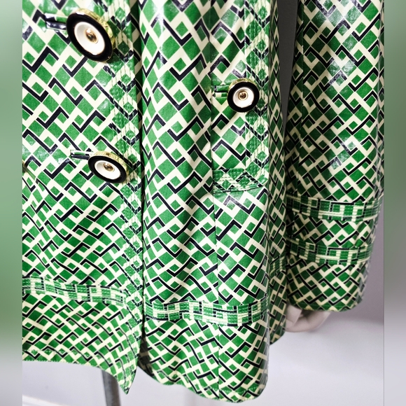 Y2K Juicy Couture Green and White Rain/Trench Coat - Picture 6 of 13